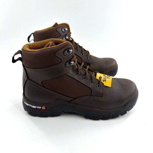 Carhartt Men\'s Brown Rugged Flex 6 Inch Steel Toe Work Boots Size 10.5M